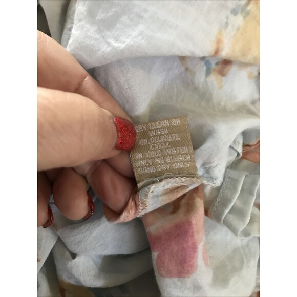 Plum Pretty Sugar Robe S Cotton Blue Floral Birds Long Sleeve Kimono Tie Short - Picture 7 of 9